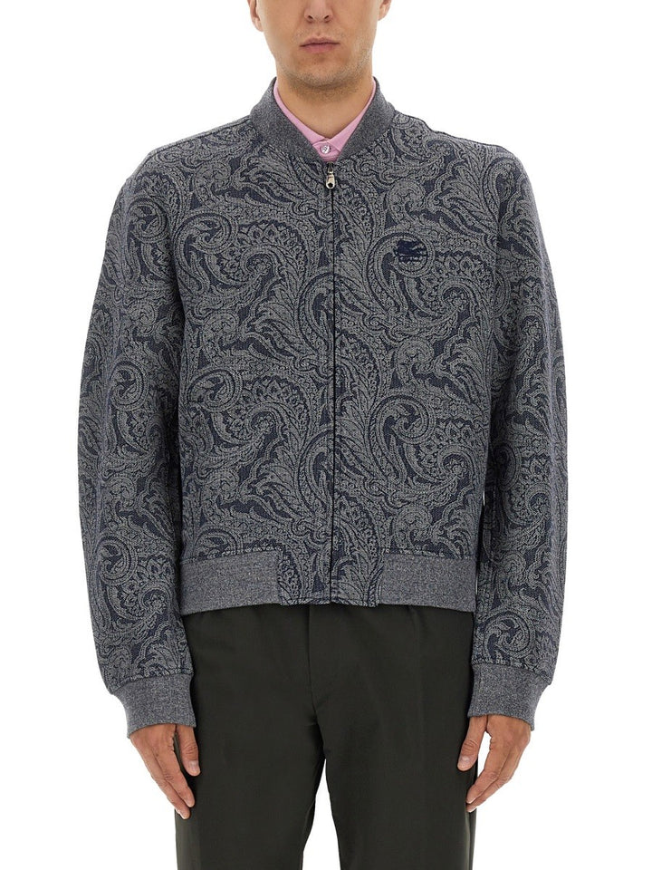 Etro JACQUARD BOMBER JACKET WITH LOGO