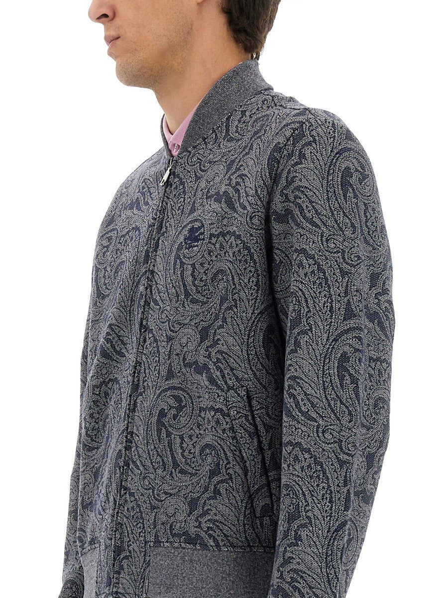 Etro JACQUARD BOMBER JACKET WITH LOGO