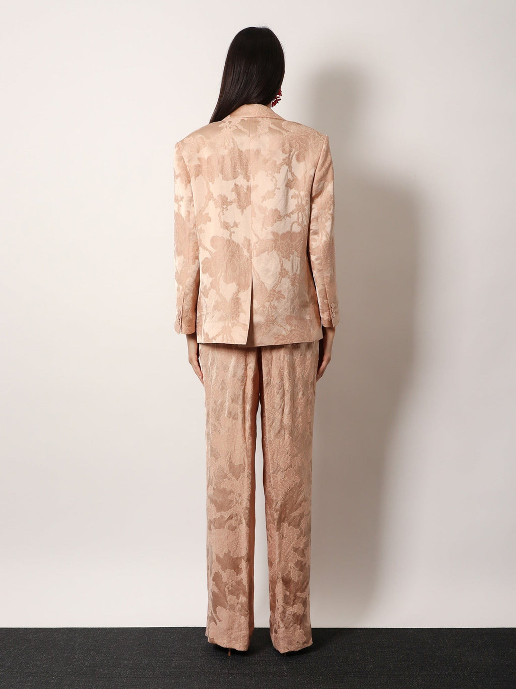 Dries Van Noten Jacquard linen blend blazer with floral motif