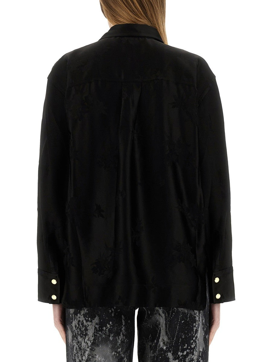 GANNI JACQUARD SATIN SHIRT