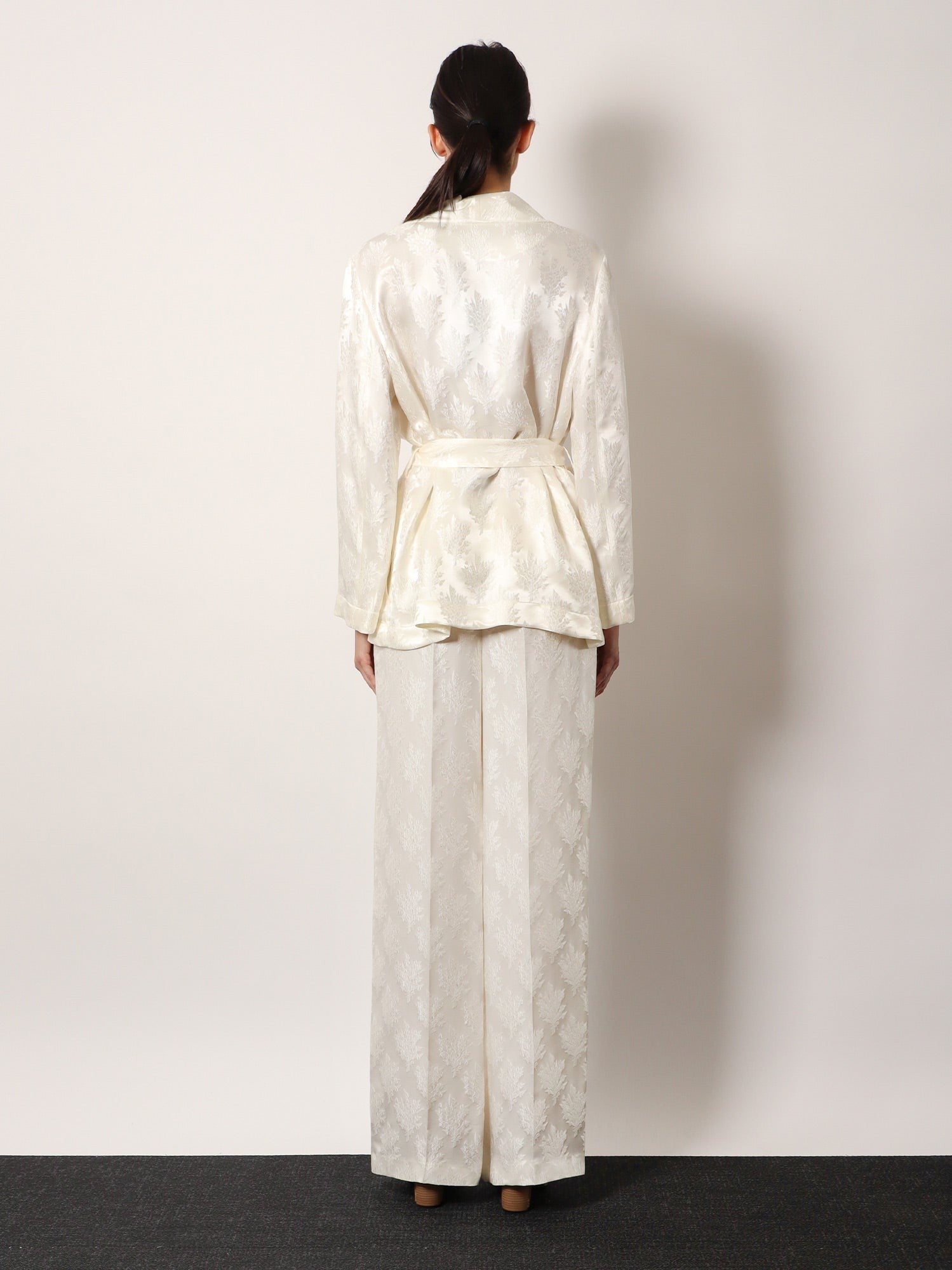 Fendi Jacquard silk trouser with floral motif