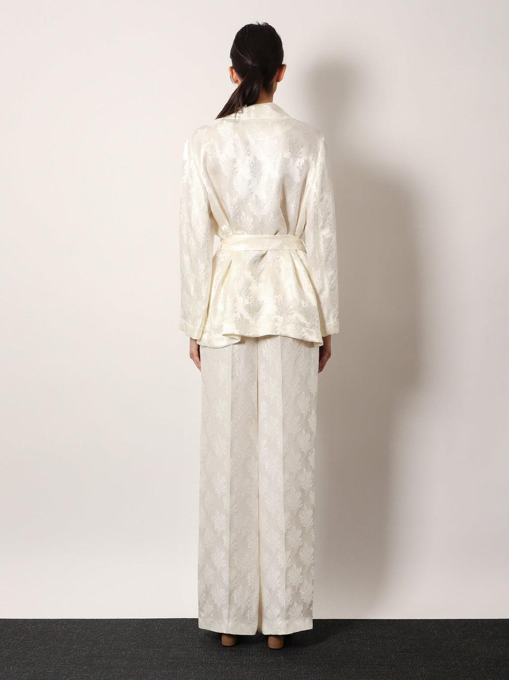 Fendi Jacquard silk trouser with floral motif