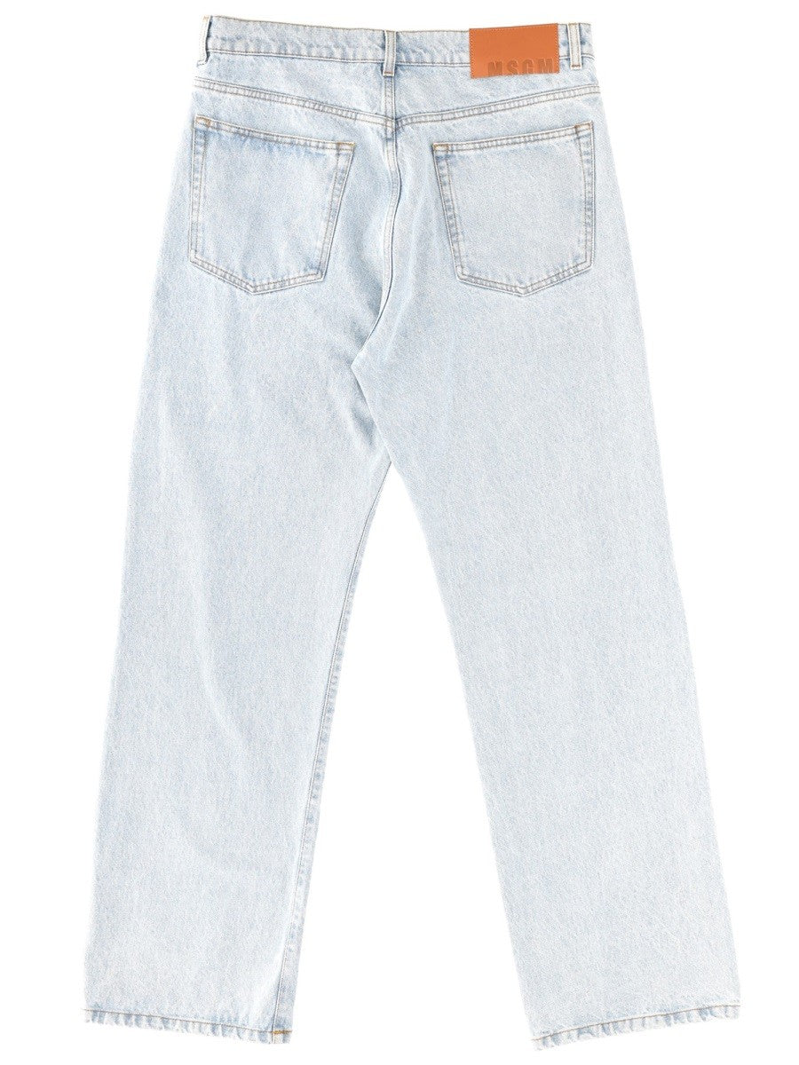msgm JEANS WITH EMBROIDERED LOGO