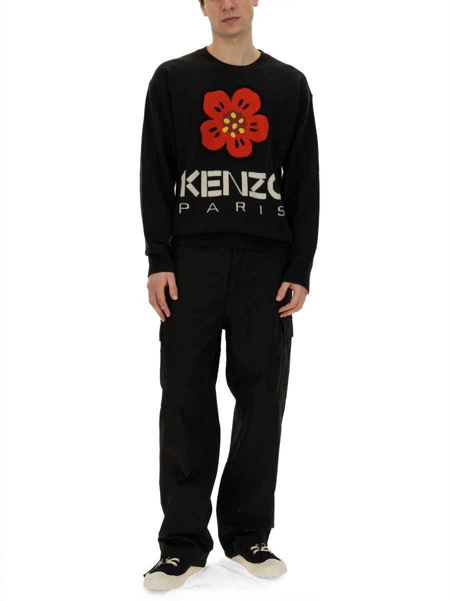 Kenzo Jersey with Embroidery Boke Flower Sweatshirt Black