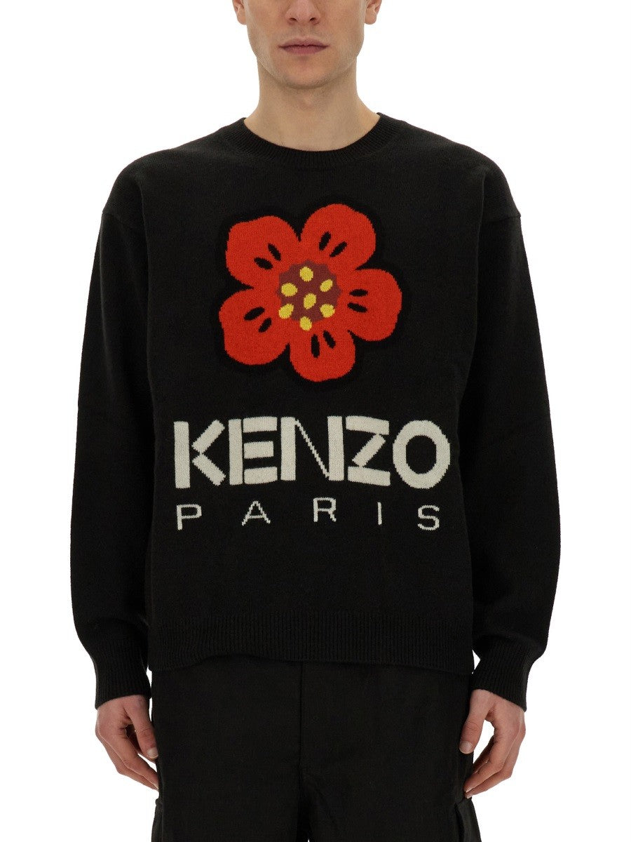 Kenzo Jersey with Embroidery Boke Flower Sweatshirt Black