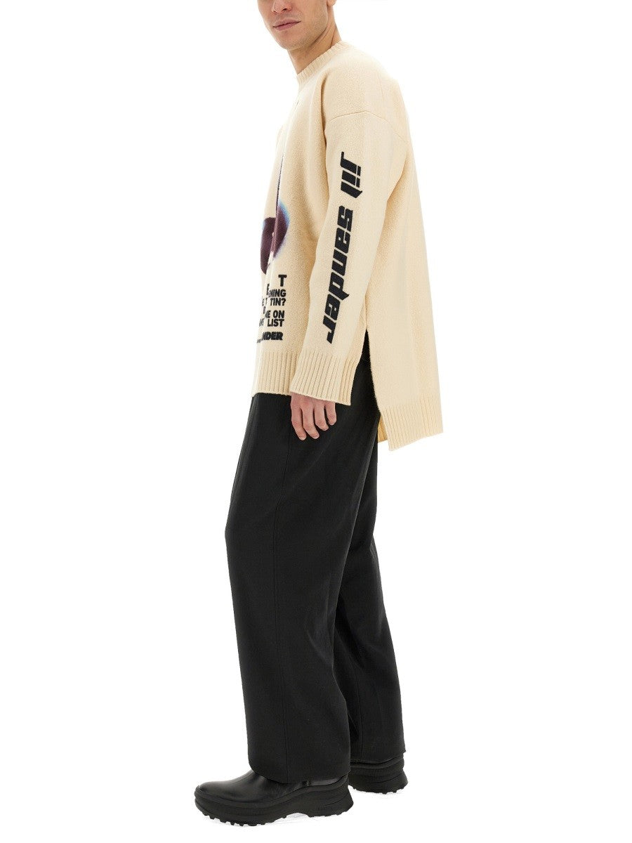 JIL SANDER JERSEY WITH EMBROIDERY