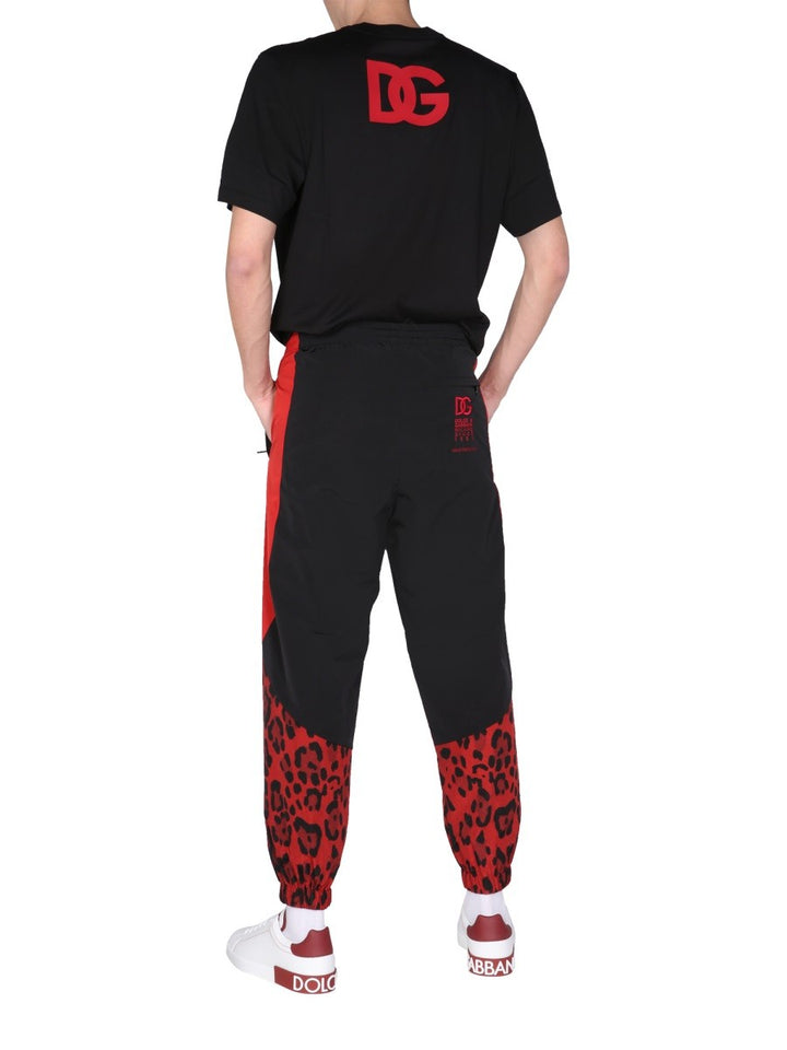 Dolce & Gabbana JOGGING PANTS WITH ANIMAL PRINT