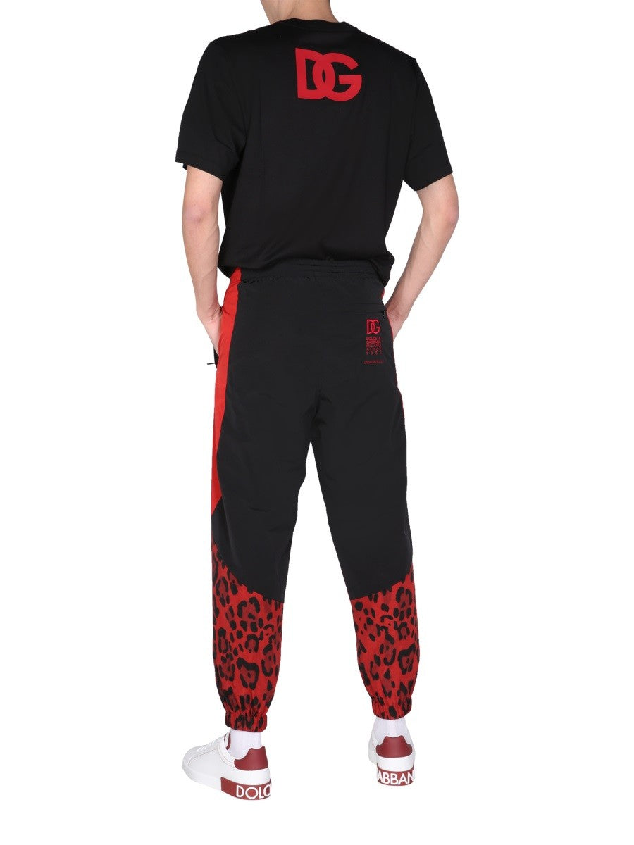 Dolce & Gabbana JOGGING PANTS WITH ANIMAL PRINT