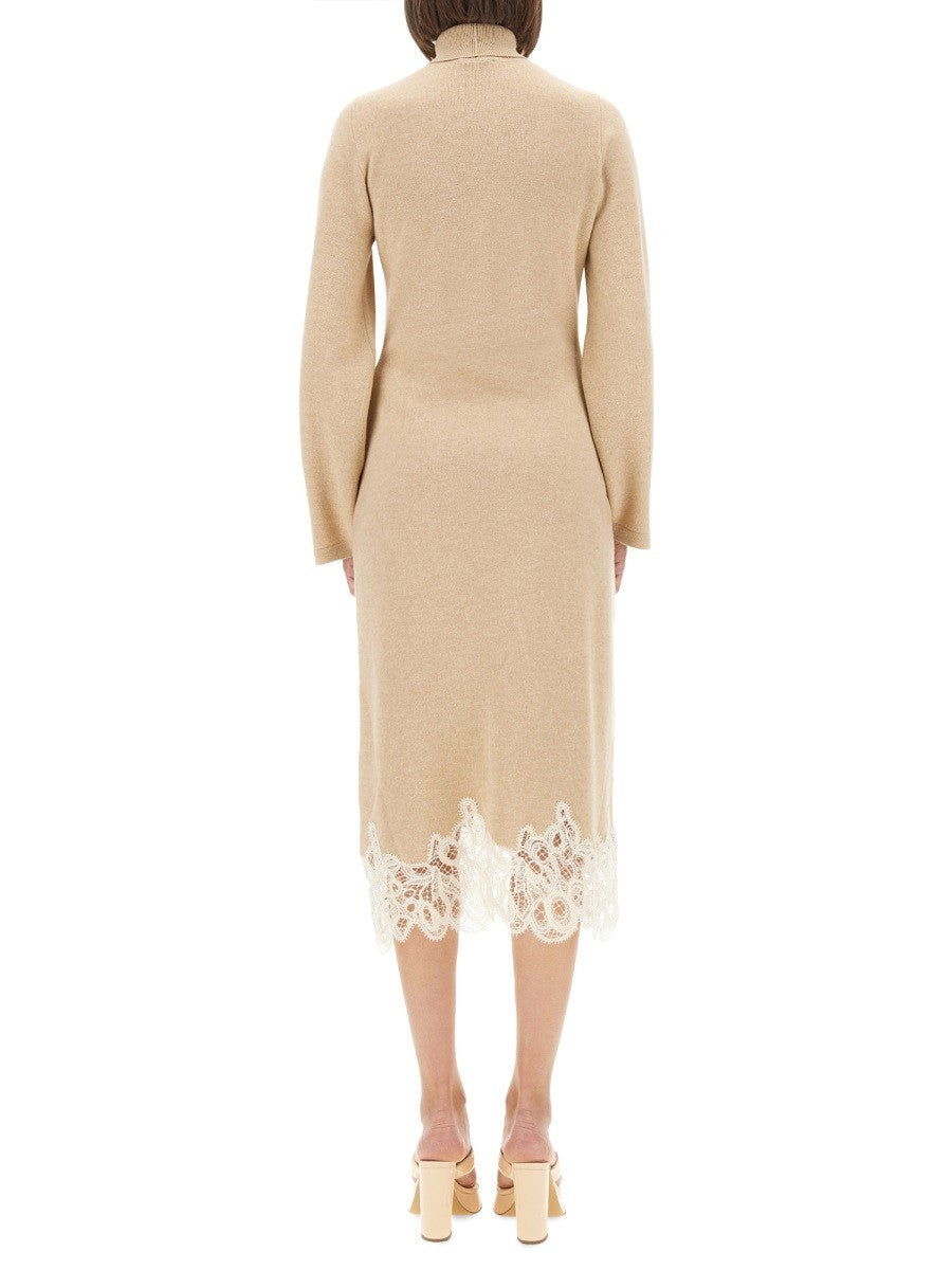 Fabiana Filippi KNIT DRESS WITH LACE HEMLINE