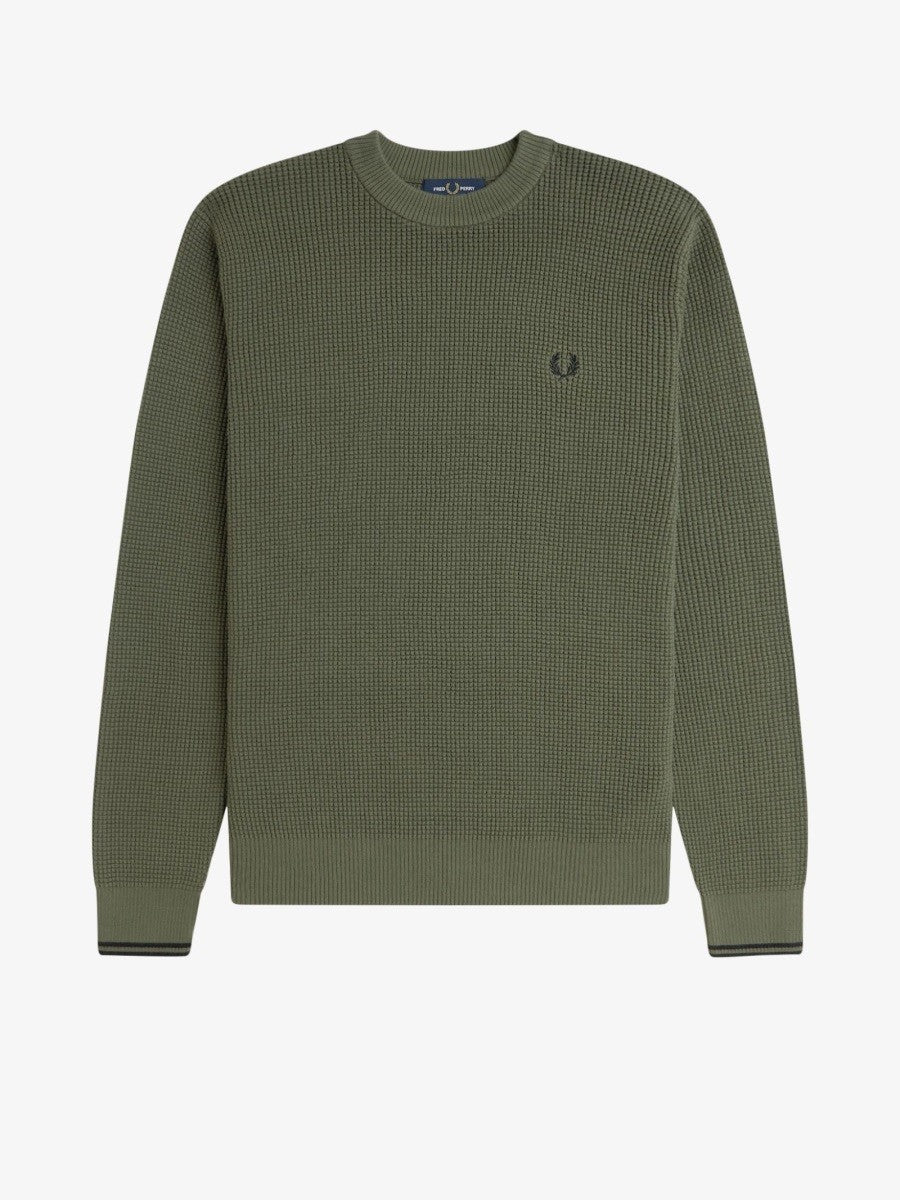 FRED PERRY KNIT WITH EMBOSSED WORK