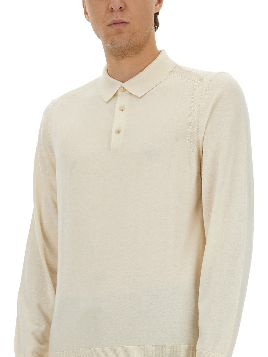 BOSS CAMEL KNITTED POLO.