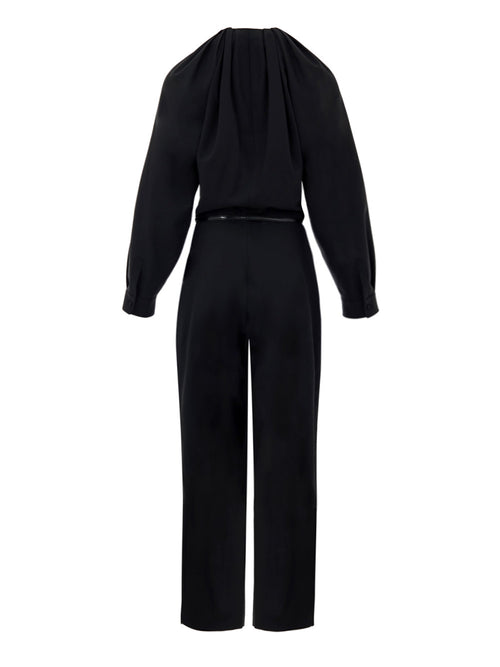Gucci Black Belted Jumpsuit with Wide Neckline – Women – Siebentaschen