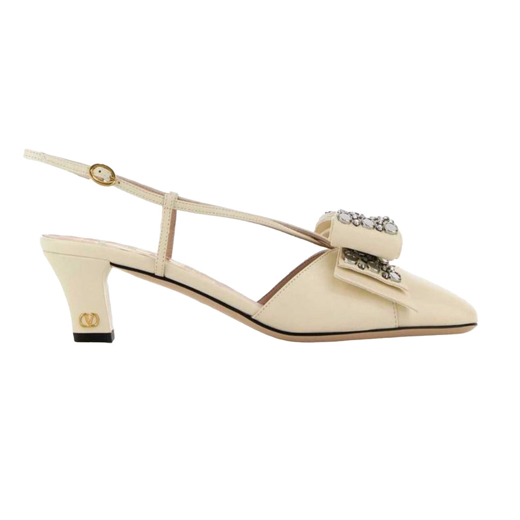 Valentino Garavani Leather Heels Beige — view 2