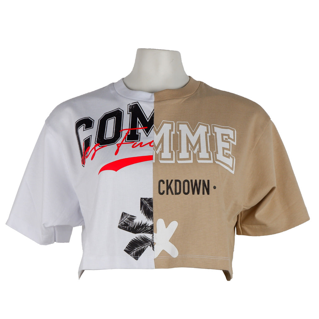 Comme Des Fuckdown Short Half Sleeve T-Shirt With Two-Tone Print
