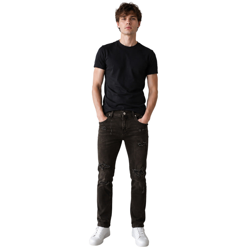 Dolce & Gabbana Cotton Jeans Strappati Neri Black