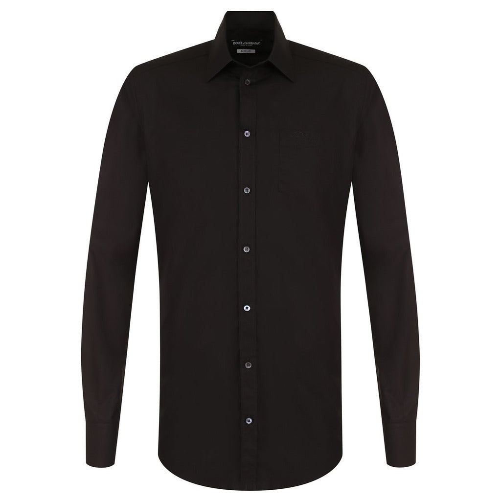 Dolce & Gabbana Cotton Shirt Gold Nera Black