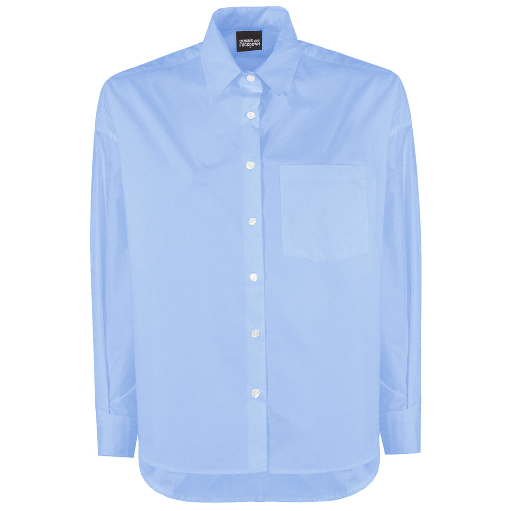 Comme Des Fuckdown Cotton Shirt Sky Blue Light Blue