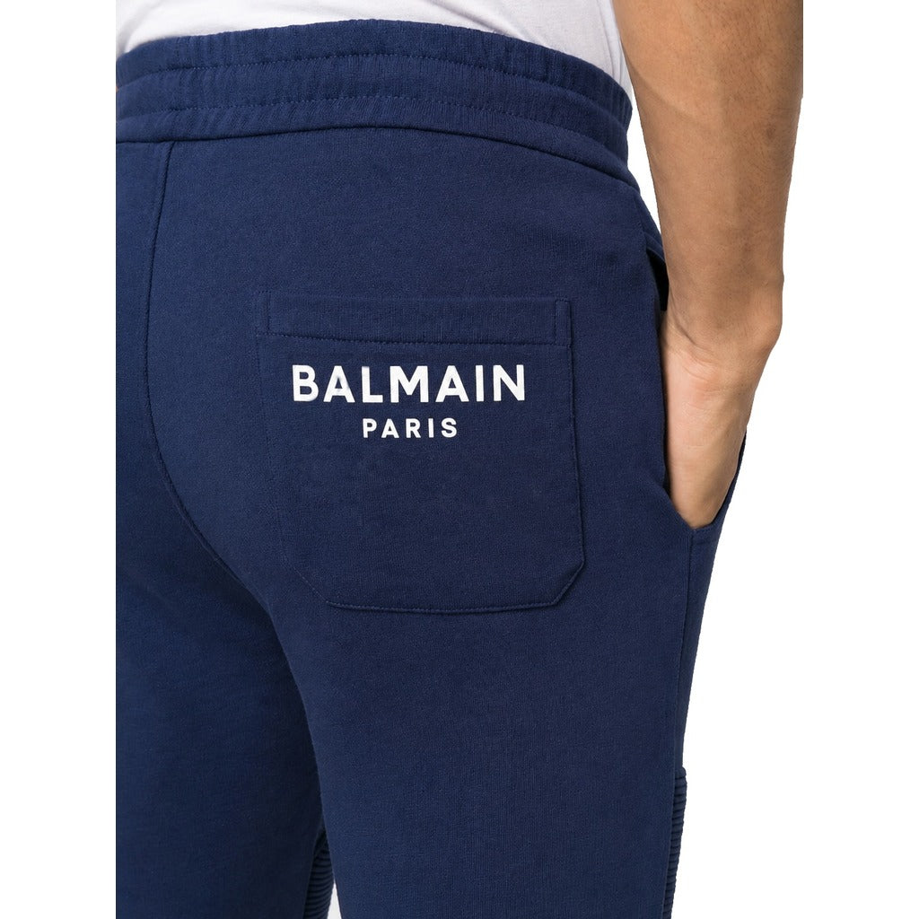 Balmain Cotton Trousers Jogging Blue — view 4