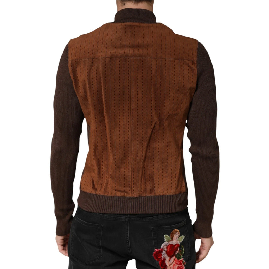 Dolce & Gabbana Suede Brown Velvet Calfskin Jacket — view 2