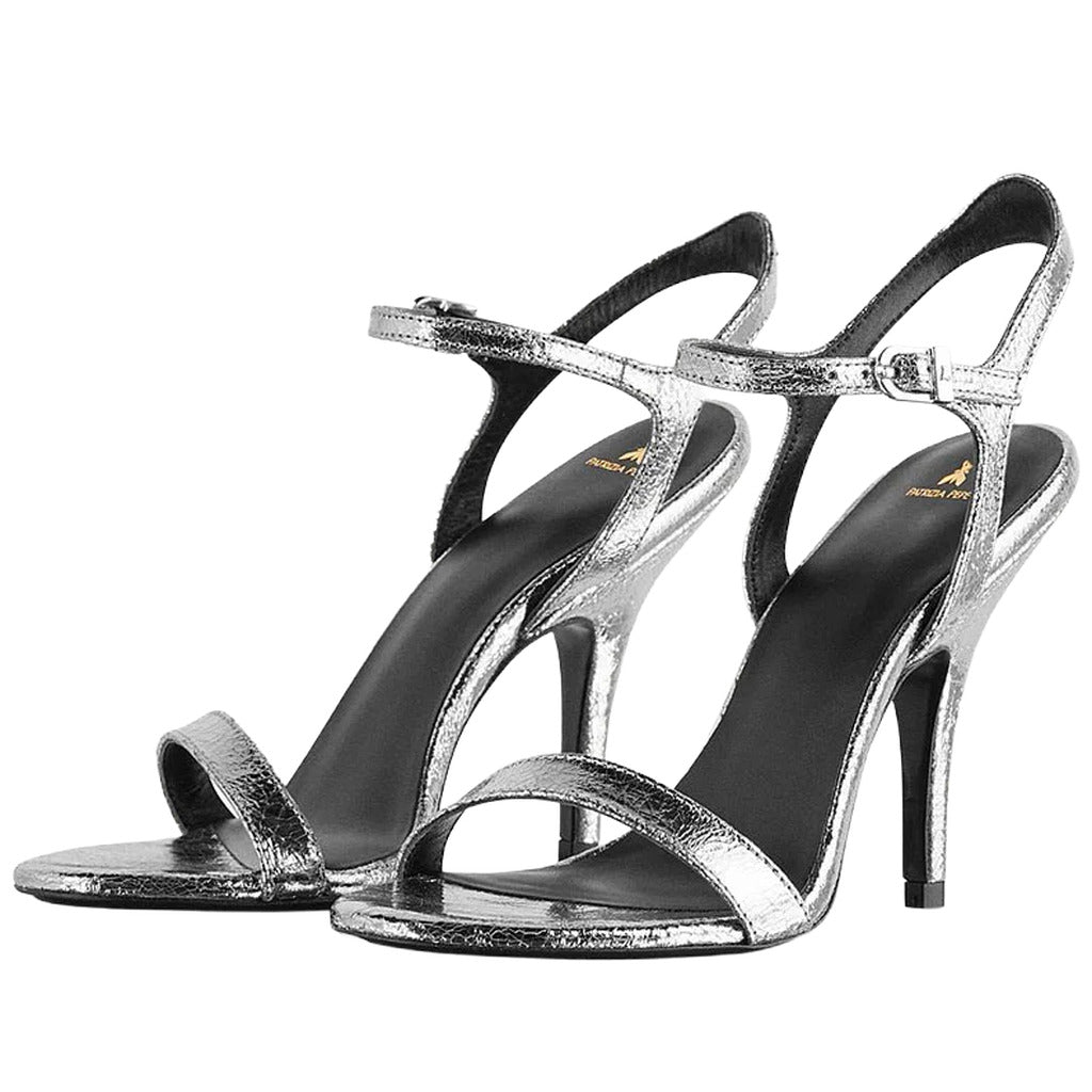 Patrizia Pepe Calfskin Sandali Craquelé Silver — view 2