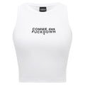 Comme Des Fuckdown Cotton Top Crop In Costina Bianco White