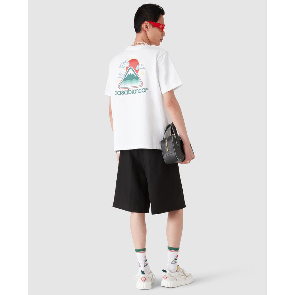 Casablanca Cotton T-Shirt Montagne Ondulée White — view 4