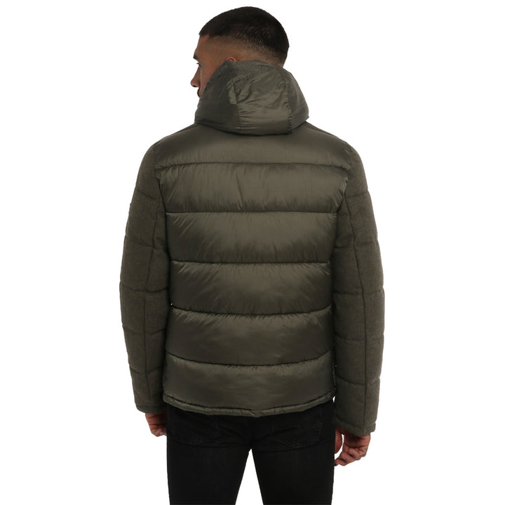 Yes Zee Men Wool Green Down Jacket