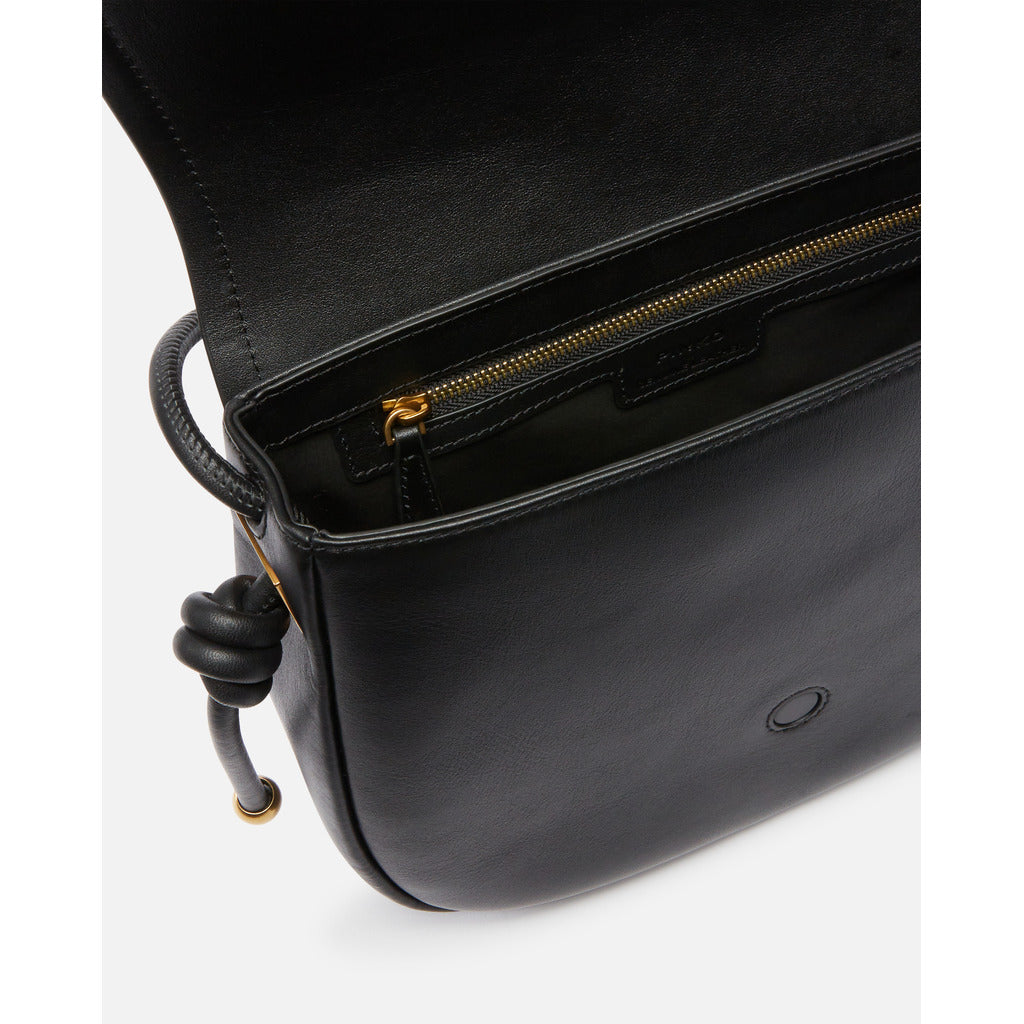 Pinko Leather Saddle Classic Nero Gold — view 6