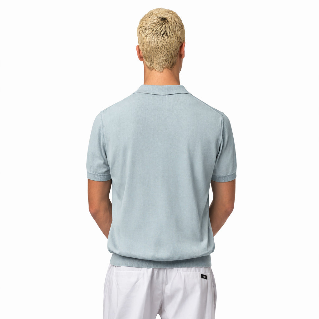 Alpha Studio Cotton Polo Shirt Ice — view 2