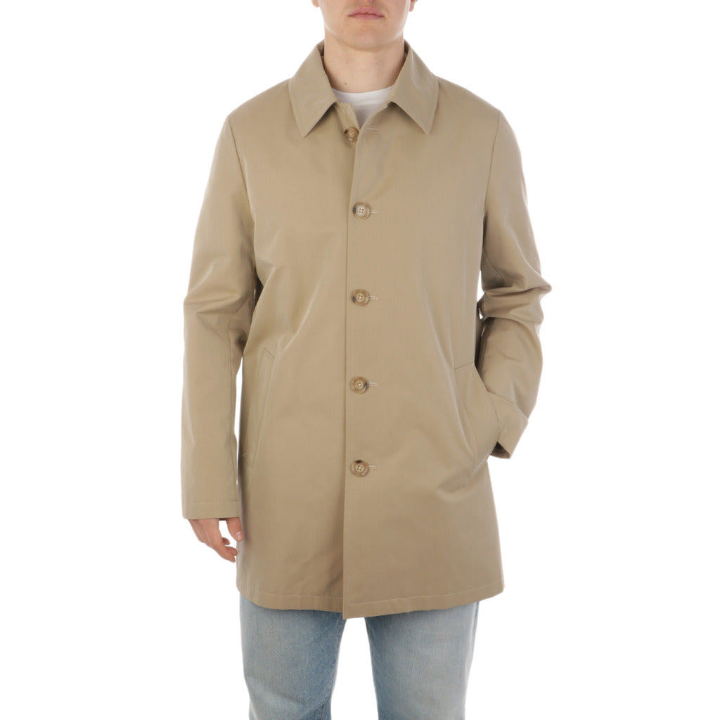Aquascutum Men'S Cotton Blend Lined Raincoat