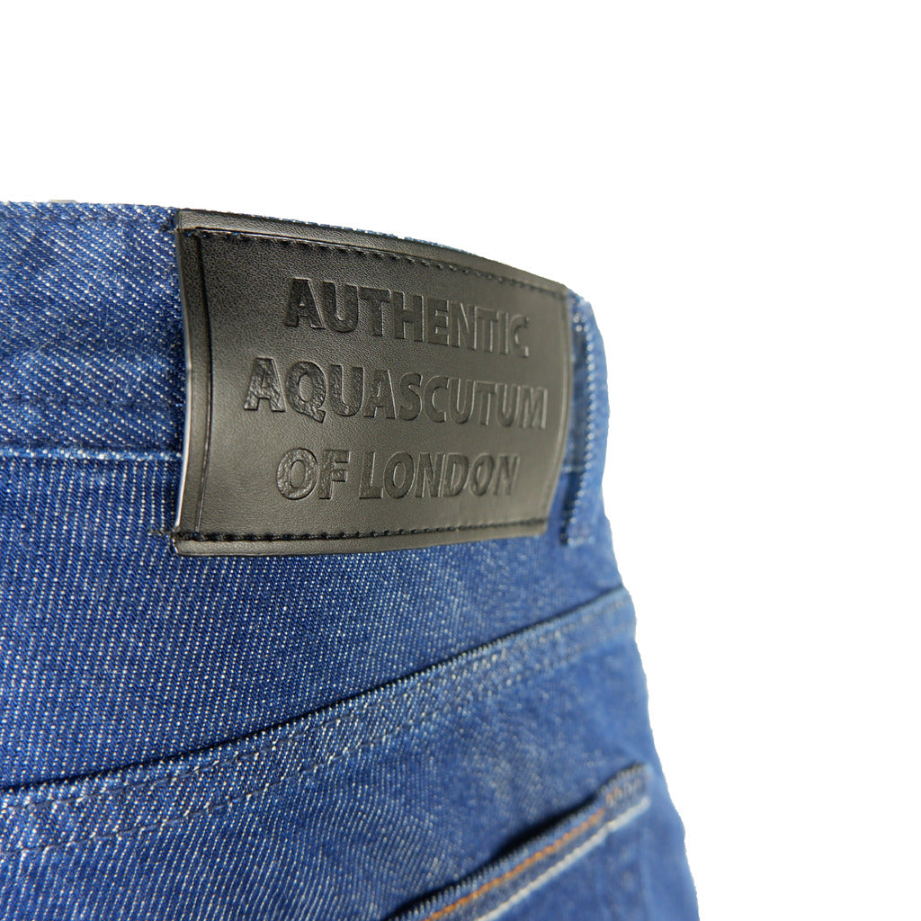 Aquascutum men denim jeans in cotton, dark blue