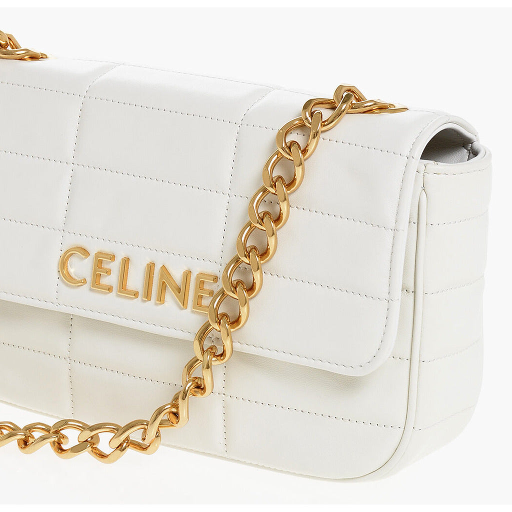 Celine Calfskin Céline Quilted Bag White — view 3