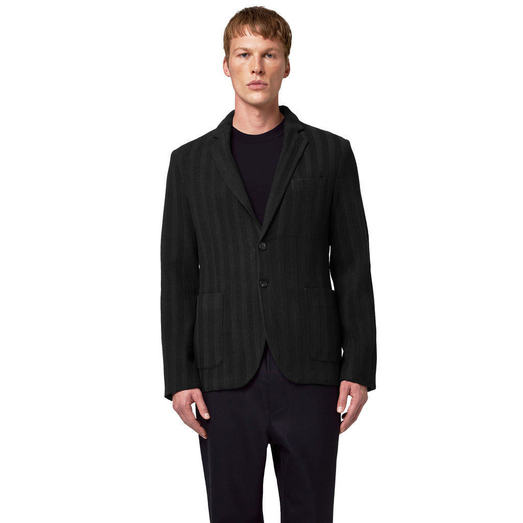 Alpha Studio knit Wool Jacket Black