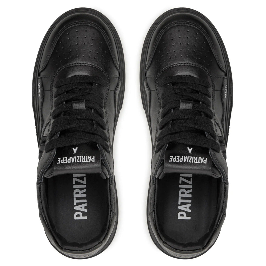 Patrizia Pepe Calfskin Sneakers Pelle Nera Black — view 4