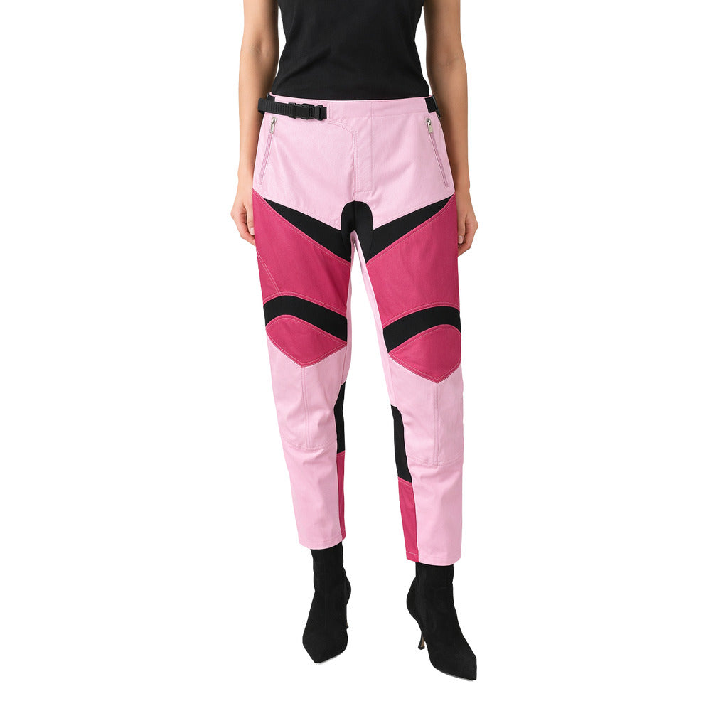 Pinko Leather Trousers Prometeo Multicolor Pink — view 2