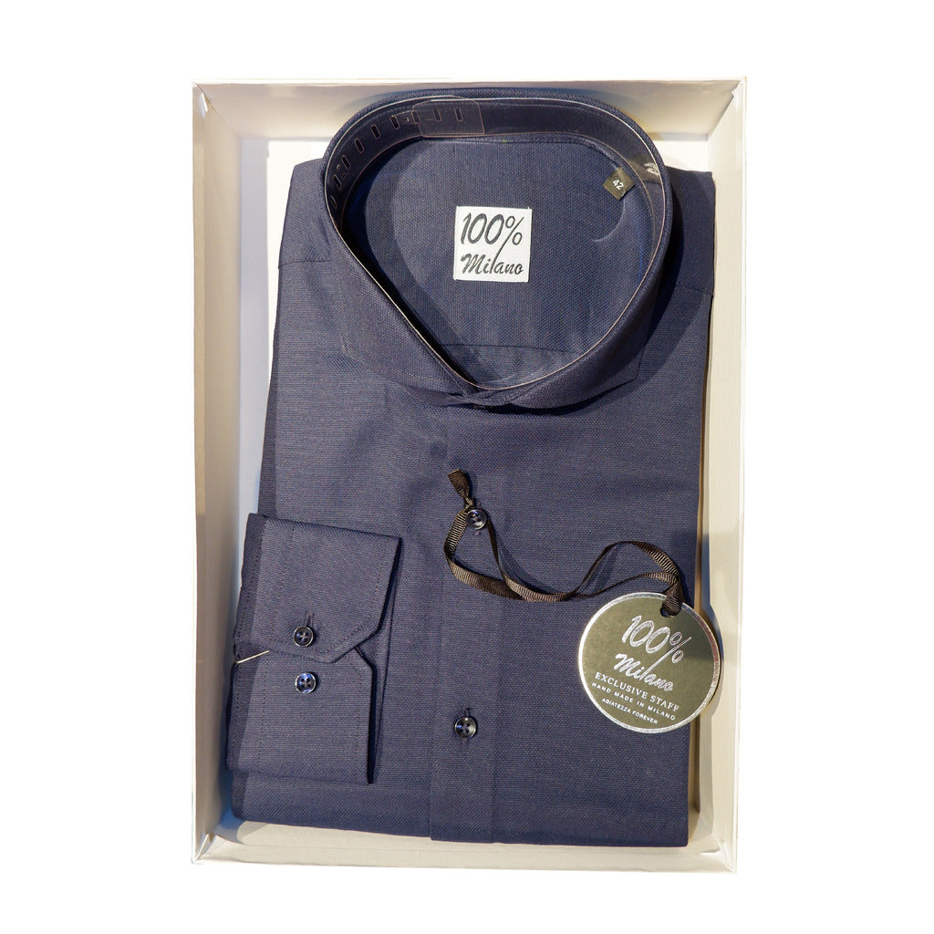 100% milano - Shirts - modslimfit_oxford-blu