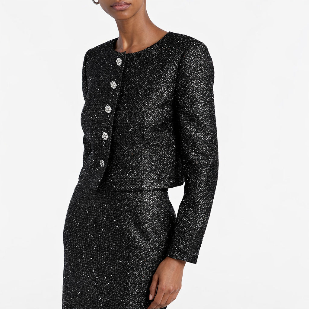 Patrizia Pepe Jacket Cropped Black — view 3