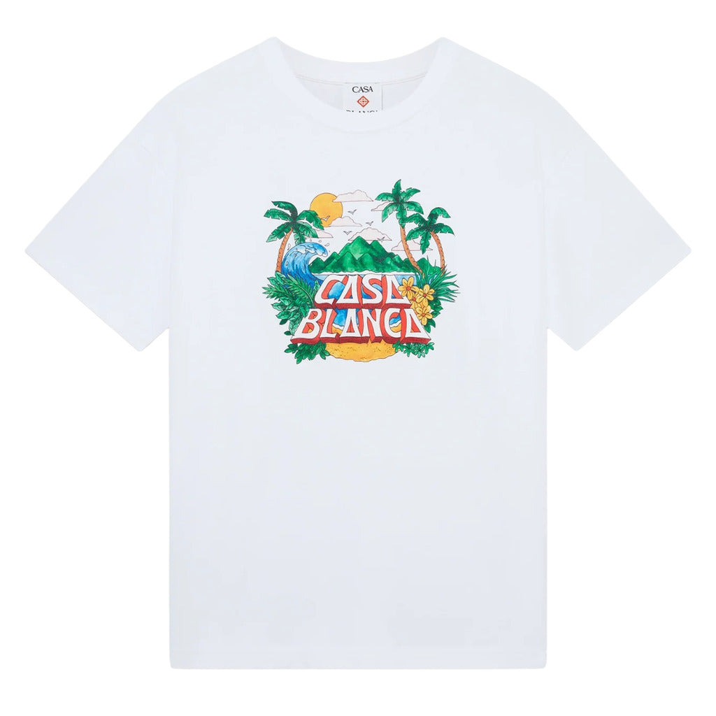 Casablanca Cotton Casa Beach Wave Printed White