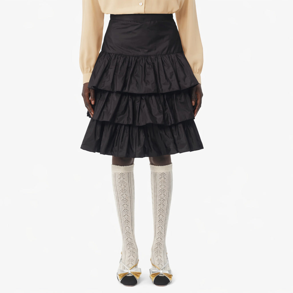 Valentino Garavani Silk Skirt Nera Black — view 2