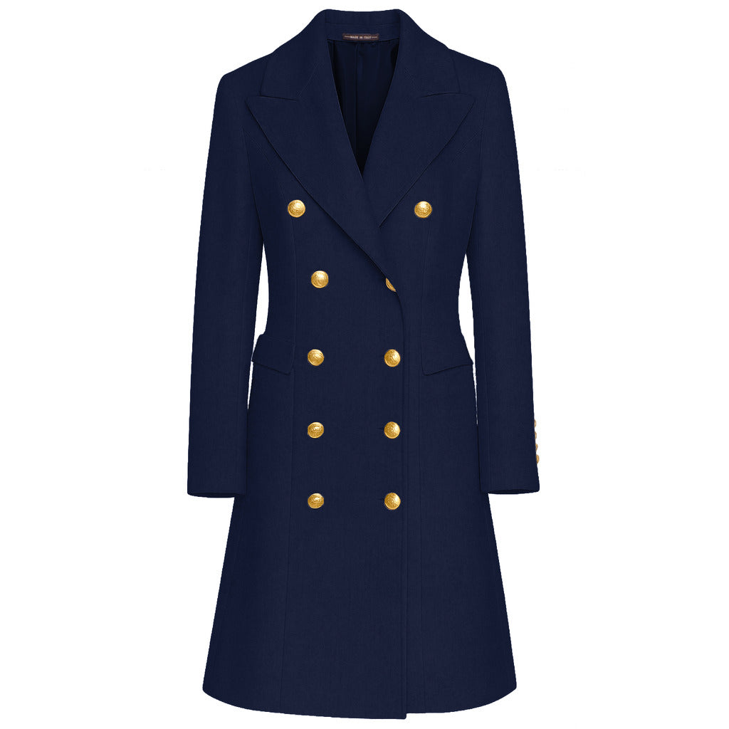 Loro Piana Wool Coat Gold Blue — view 2