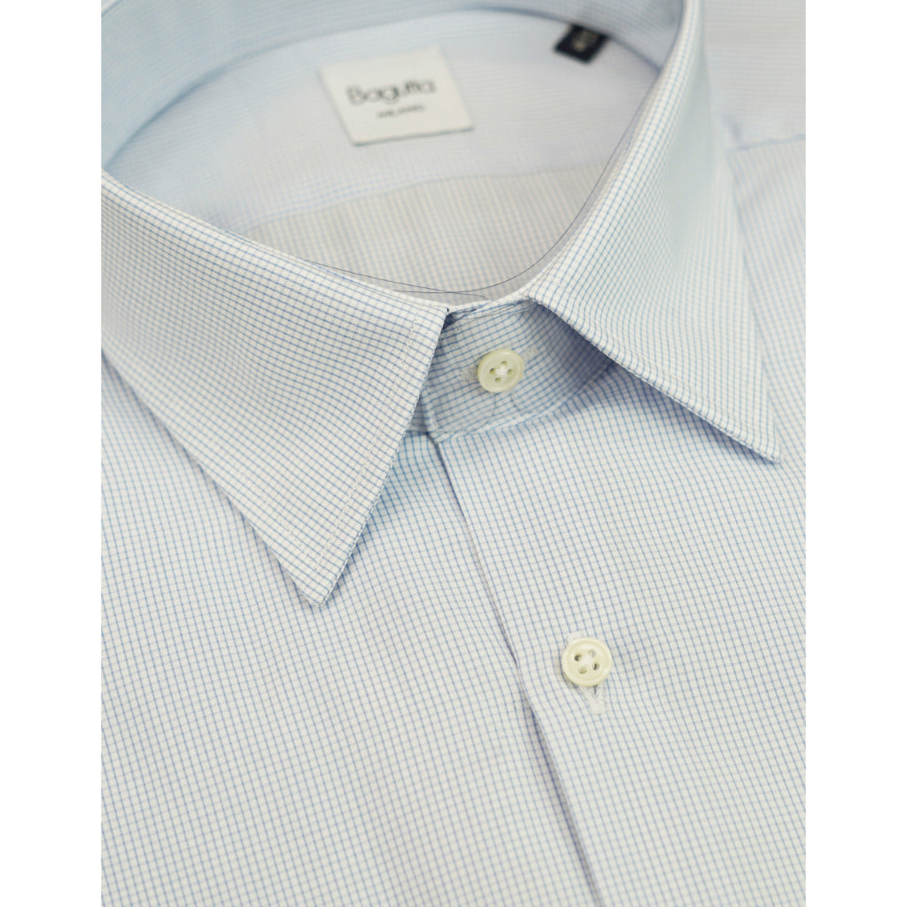 Bagutta Cotton Shirt Roberto Neck Italiano Light Blue — view 4