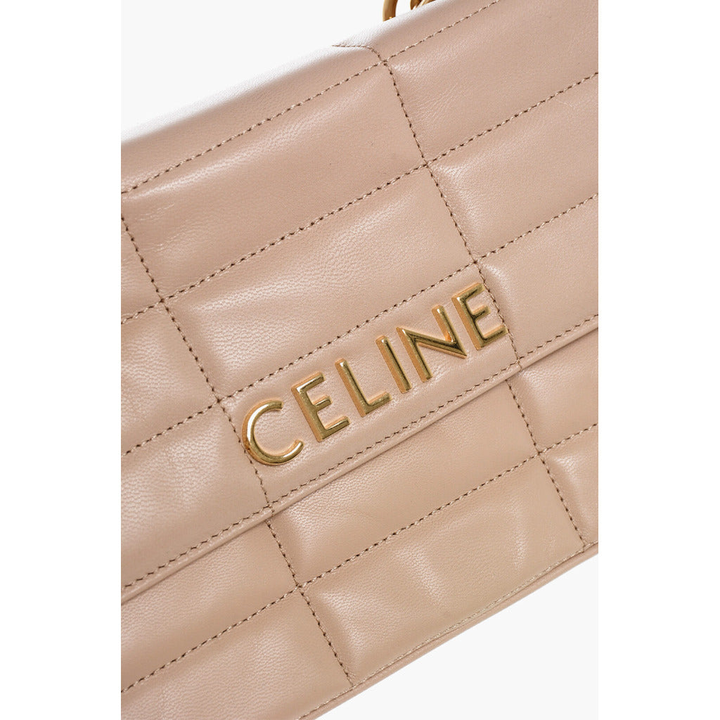 Celine Calfskin Céline Quilted Bag Beige — view 4