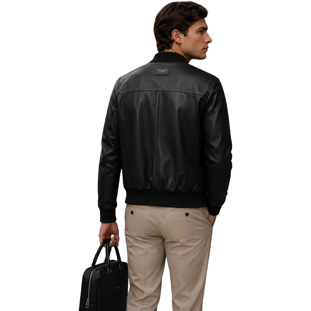 Dolce & Gabbana Lambskin Jacket Leather Black — view 2