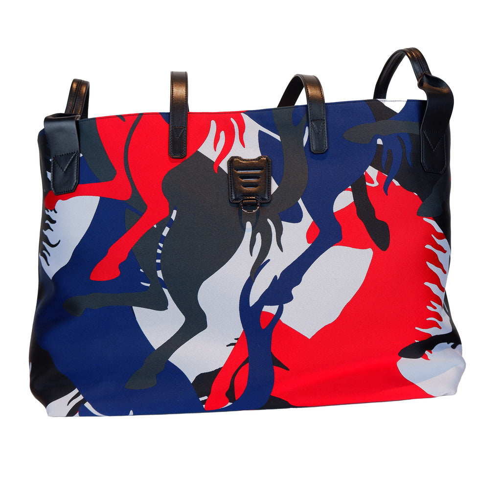 Ferrari Nylon Shopping Bag Pattern Logo Red