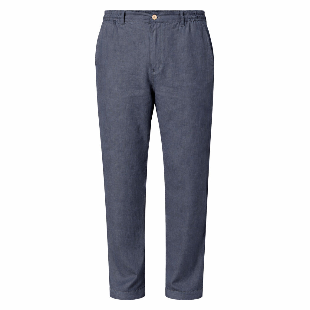 Alpha Studio Linen Trousers Blue — view 2