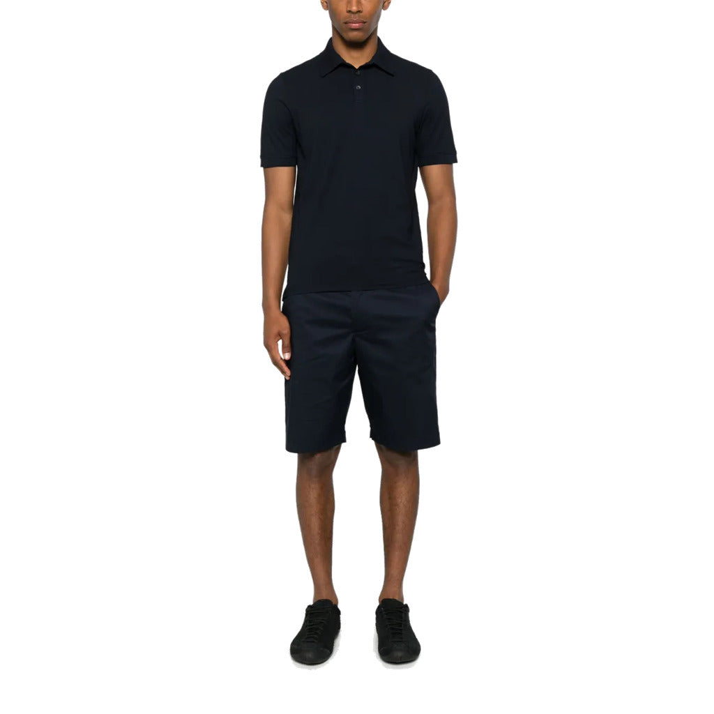 Alpha Studio Cotton Bermuda Blu — view 2
