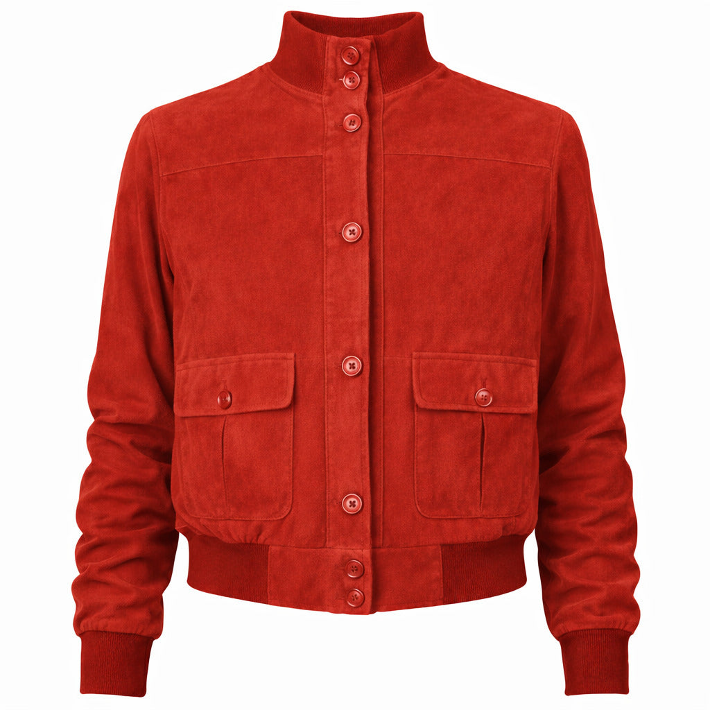 Emilio Romanelli Suede Jacket Red — view 2