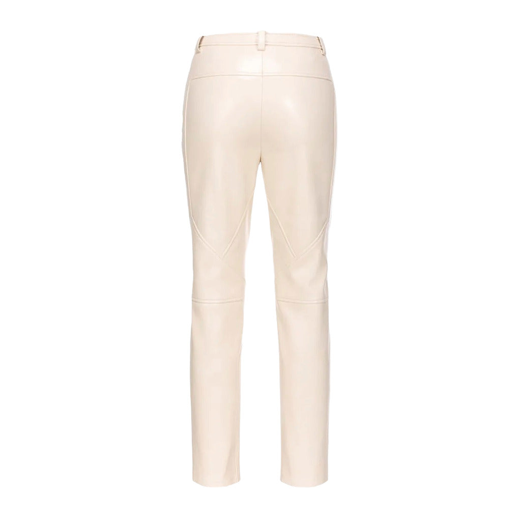 Pinko Leather Pasitea Pantalone Beige — view 2