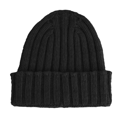 100% cashmere English knit hat black