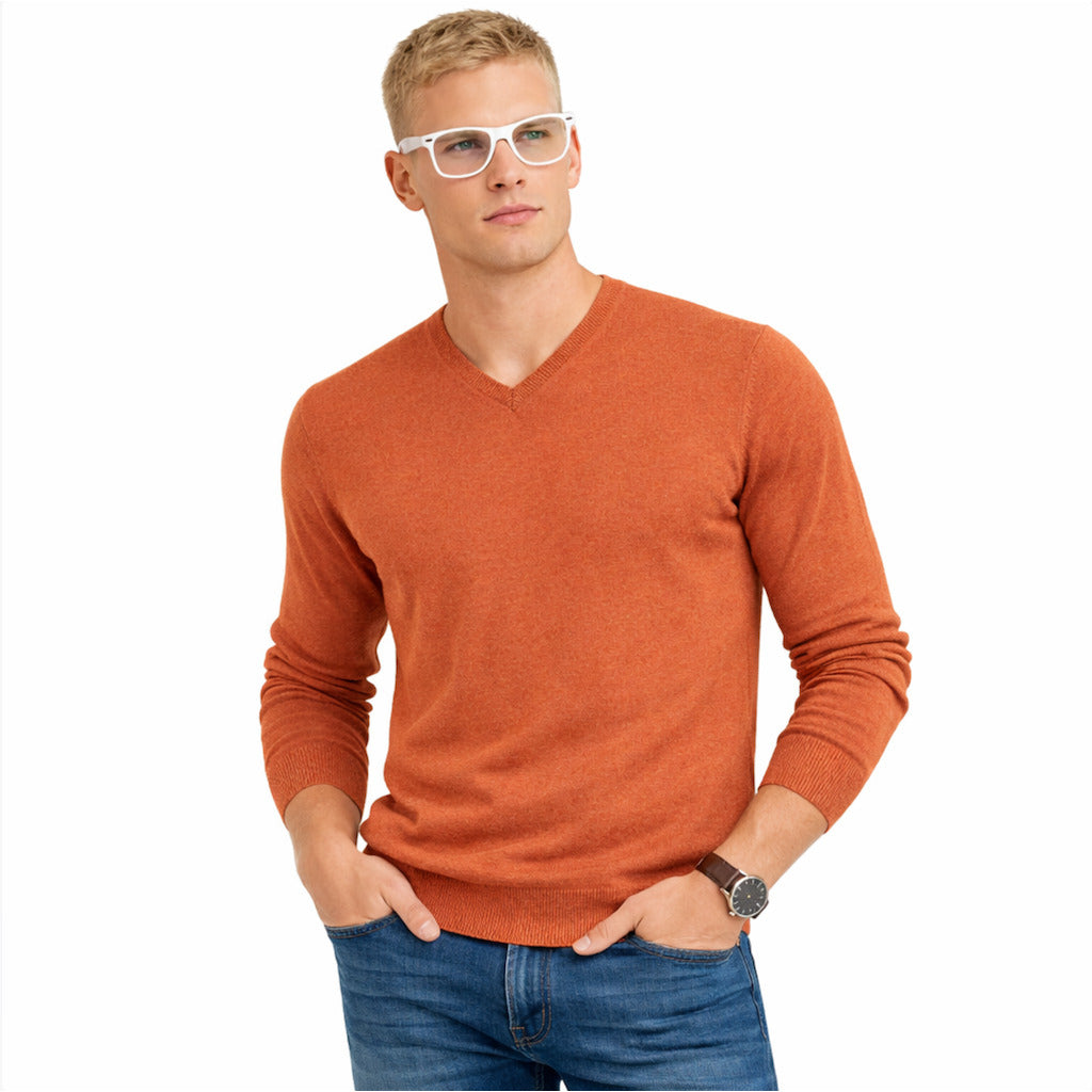 Emilio Romanelli Cashmere Sweater Salmon Orange